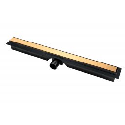FDesign Kleome odpływ liniowy 60 cm z rusztem czarny/złoty FD74036055