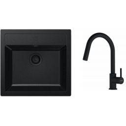 Franke Sirius SID zlewozmywak z baterią czarny mat 143.0733.328