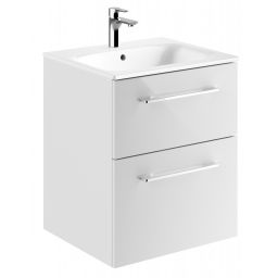 Geberit Selnova Square umywalka z szafką 55 cm zestaw meblowy biały połysk 501.232.00.1