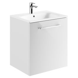 Geberit Selnova Square umywalka z szafką 60 cm zestaw meblowy biały połysk 501.252.00.1