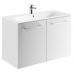 Geberit Selnova Square Slim umywalka z szafką 100 cm zestaw meblowy biały połysk 501.260.00.1