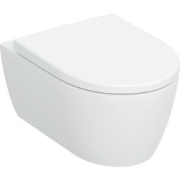 Geberit iCon miska WC z deską wolnoopadającą wisząca bez kołnierza spłukiwanie wirowe biały połysk 503.046.00.1