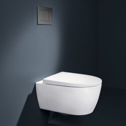 Geberit iCon miska WC z deską wolnoopadającą wisząca bez kołnierza spłukiwanie wirowe biały połysk 503.046.00.1