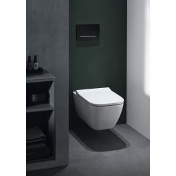Geberit Smyle Square miska WC z deską wolnoopadającą wisząca bez kołnierza ze spłukiwaniem wirowym biały połysk 503.171.00.1