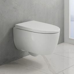 Geberit iCon miska WC z deską wolnoopadającą wisząca bez kołnierza spłukiwanie wirowe biały połysk 503.048.00.8