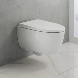 Geberit iCon miska WC z deską wolnoopadającą wisząca bez kołnierza spłukiwanie wirowe biały połysk 503.046.00.1