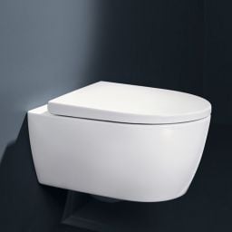 Geberit iCon zestaw miska z deską wisząca bez kołnierza spłukiwanie wirowe biały połysk 503.048.00.1