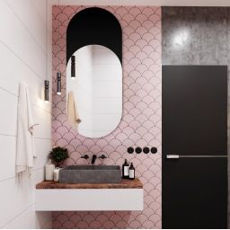 Guarda Calabria Black lustro 40x90 cm czarny/srebrny TOS-CAL-BLACK-40x90