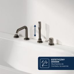 Grohe Essence bateria wannowo-prysznicowa nawannowa Brushed Hard Graphite 19578AL1