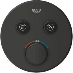 Grohe Grohtherm SmartControl bateria wannowo-prysznicowa podtynkowa z termostatem czarny mat 291192430