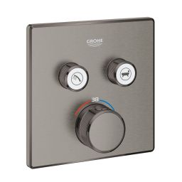 Grohe Grohtherm SmartControl bateria wannowo-prysznicowa podtynkowa z termostatem Brushed Hard Graphite 29124AL0