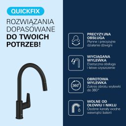 Grohe Start Edge bateria kuchenna stojąca czarny mat 305502430