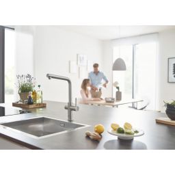 Grohe Blue bateria kuchenna z filtrem stojąca SuperSteel 31454DC1