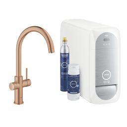 Grohe Blue bateria kuchenna z filtrem stojąca Brushed Warm Sunset 31455DL1