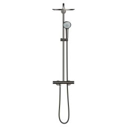 Grohe Euphoria zestaw prysznicowy ścienny termostatyczny z deszczownicą Hard Graphite 26075A00