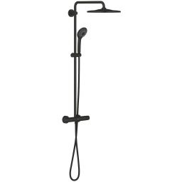 Grohe Vitalio Joy zestaw prysznicowy ścienny termostatyczny z deszczownicą czarny 264002431