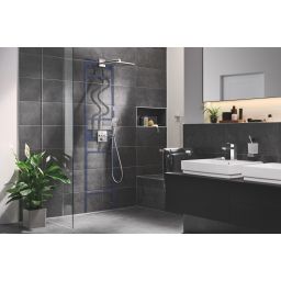 Grohe Rainshower 310 SmartActive Cube deszczownica 31 cm kwadratowa z ramieniem ściennym chrom 26479000