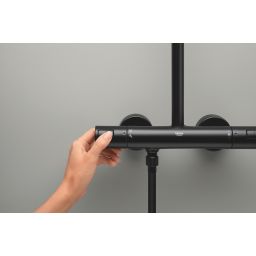 Grohe Vitalio Start System 250 zestaw prysznicowy ścienny termostatyczny z deszczownicą czarny mat 266772431