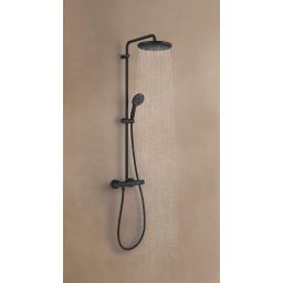 Grohe Vitalio Start System 250 zestaw prysznicowy ścienny termostatyczny z deszczownicą czarny mat 266772431