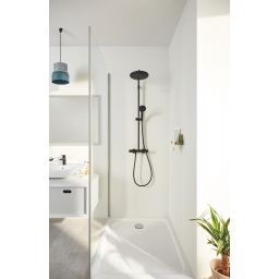 Grohe Vitalio Start System 250 zestaw prysznicowy ścienny termostatyczny z deszczownicą czarny mat 266772431