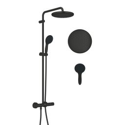 Grohe Vitalio Start System 250 zestaw prysznicowy ścienny termostatyczny z deszczownicą czarny mat 266772431