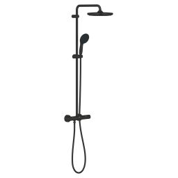 Grohe Vitalio Start System 250 zestaw prysznicowy ścienny termostatyczny z deszczownicą czarny mat 266772431