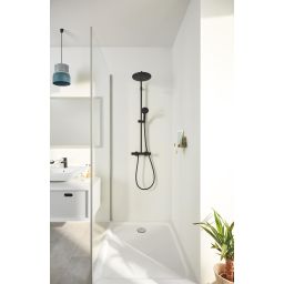 Grohe Vitalio Start System 250 zestaw prysznicowy ścienny termostatyczny z deszczownicą czarny mat 266772431