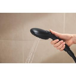 Grohe Vitalio Start System 250 zestaw prysznicowy ścienny termostatyczny z deszczownicą czarny mat 266772431
