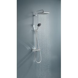 Grohe Vitalio Comfort zestaw prysznicowy ścienny termostatyczny z deszczownicą StarLight Chrome 26696001