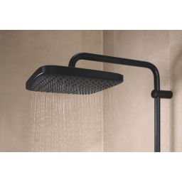 Grohe Vitalio Comfort 250 zestaw prysznicowy ścienny termostatyczny z deszczownicą czarny mat 266962431