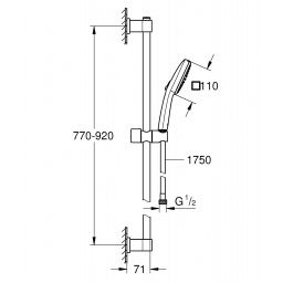 Grohe Vitalio Comfort zestaw prysznicowy ścienny chrom 26931001