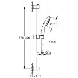 Grohe Vitalio Start zestaw prysznicowy ścienny chrom 26955001