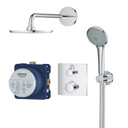 Grohe Grohtherm zestaw prysznicowy podtynkowy termostatyczny z deszczownicą StarLight Chrome 34734000