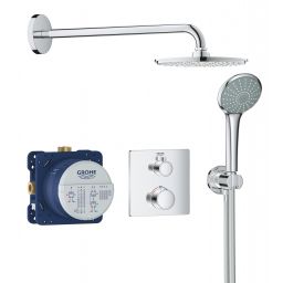 Grohe Grohtherm zestaw prysznicowy podtynkowy termostatyczny z deszczownicą StarLight Chrome 34734000