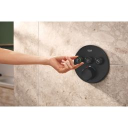 Grohe Precision Smartcontrol zestaw wannowo-prysznicowy podtynkowy termostatyczny z deszczownicą czarny mat 348742430