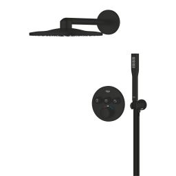 Grohe Precision Smartcontrol zestaw wannowo-prysznicowy podtynkowy termostatyczny z deszczownicą czarny mat 348742430