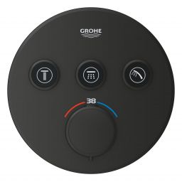 Grohe Precision Smartcontrol zestaw wannowo-prysznicowy podtynkowy termostatyczny z deszczownicą czarny mat 348742430