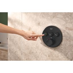 Grohe Precision Smartcontrol zestaw wannowo-prysznicowy podtynkowy termostatyczny z deszczownicą czarny mat 348742430