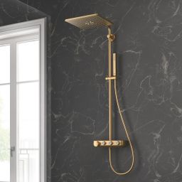 Grohe Euphoria zestaw prysznicowy ścienny termostatyczny z deszczownicą Brushed Cool Sunrise 26508GN0