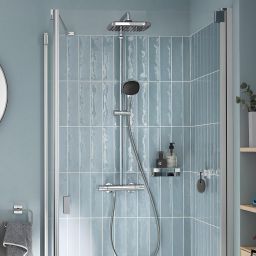 Grohe Vitalio Comfort zestaw prysznicowy ścienny termostatyczny z deszczownicą StarLight Chrome 26696001