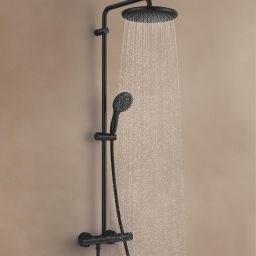 Grohe Vitalio Start System 250 zestaw prysznicowy ścienny termostatyczny z deszczownicą czarny mat 266772431