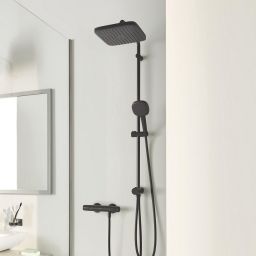 Grohe Vitalio Comfort 250 zestaw prysznicowy ścienny z deszczownicą czarny mat 266982431