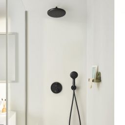 Grohe Vitalio Start zestaw prysznicowy podtynkowy termostatyczny z deszczownicą czarny 348832430