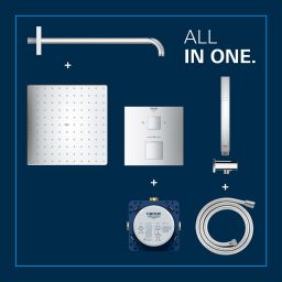 Grohe Precision Cube zestaw prysznicowy podtynkowy termostatyczny z deszczownicą chrom 34879000