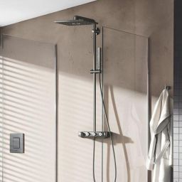 Grohe Euphoria SmartControl zestaw prysznicowy ścienny termostatyczny z deszczownicą Brushed Hard Graphite 26508AL0