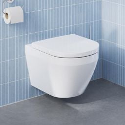 Grohe Euro Ceramic miska WC z deską wolnoopadającą wisząca bez kołnierza ze spłukiwaniem wirowym biały połysk 102510SH00