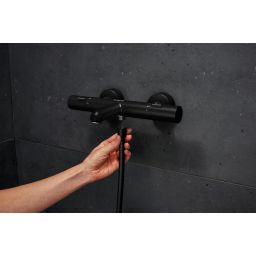 Hansgrohe Ecostat Fine bateria wannowo-prysznicowa ścienna termostatyczna czarny mat 13325670