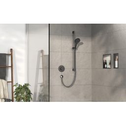 Hansgrohe ShowerSelect Comfort S bateria prysznicowa podtynkowa termostatyczna czarny chrom szczotkowany 15553340