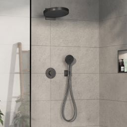 Hansgrohe ShowerSelect Comfort S bateria wannowo-prysznicowa podtynkowa termostatyczna czarny chrom szczotkowany 15556340