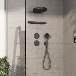 Hansgrohe ShowerSelect Comfort S zawór podtynkowy trójdrożny czarny chrom szczotkowany 15558340